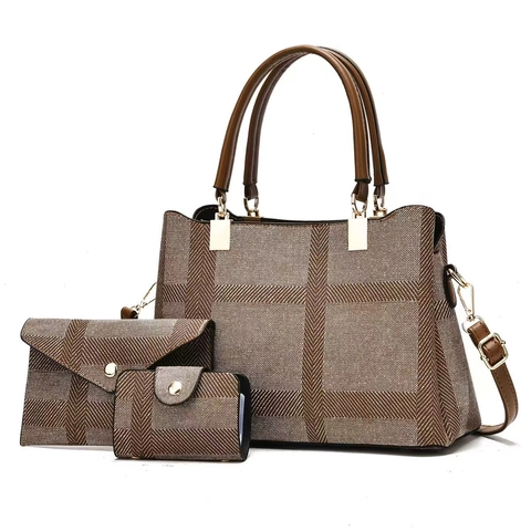 Borsa Tote Da Donna Con Pochette E Porta Carte Pelle PU Grande Capacità Moda Versatile Borsa A Tracolla Urbana Elegante