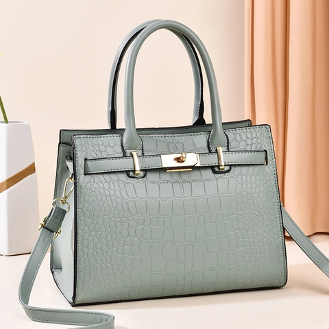 Sacs À Main Pour Femmes Cuir PU Motif Crocodile Lychee Sac À Poignée Supérieure Verrou Métallique Sangle Réglable Sac Bandoulière