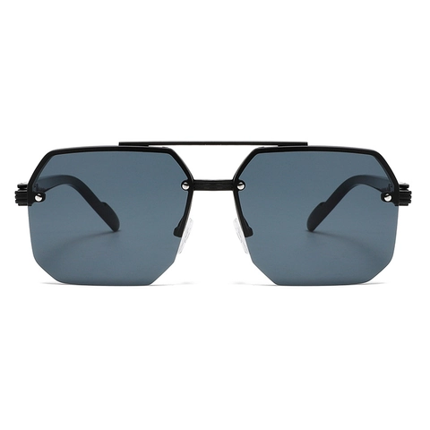 Occhiali Da Sole Geometrici Ottagonali Doppio Ponte Montatura In Metallo UV400 Per Uomo Donna