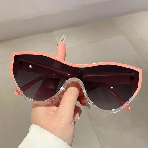 Occhiali Da Sole Shield Oversize Monopezzo Wave Top Cat Eye Montatura PC Protezione UV400 Lenti Sfumate Moda Outdoor Unisex