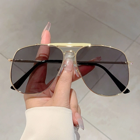 Occhiali Da Sole Aviator Di Moda Per Donna Montatura In Metallo Doppio Ponte Montatura Grande UV400 Stile Retrò Vintage