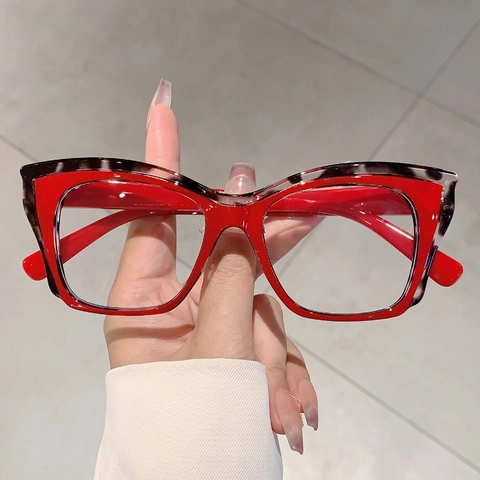 Μόδα Γυαλιά Μάτι Γάτας Σκελετός TR90 Anti Blue Light Γυαλιά Color Block Vintage Πεταλούδα Για Γυναίκες