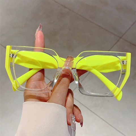 Occhiali Anti Luce Blu Poligonali Montatura TR90 Farfalla Quadrati Occhiali Colori A Contrasto Moda Tendenza Montatura Ottica