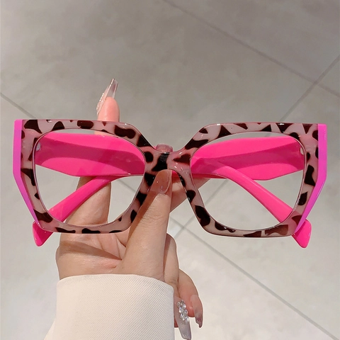 Occhiali Anti Luce Blu Poligonali Montatura TR90 Farfalla Quadrati Occhiali Colori A Contrasto Moda Tendenza Montatura Ottica