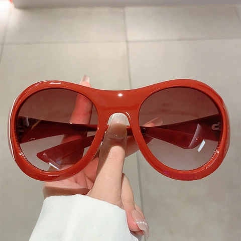 Oversized Zonnebril Y2K PC Frame Futuristisch UV400 Bescherming Retro Trendy Bril Voor Heren Dames