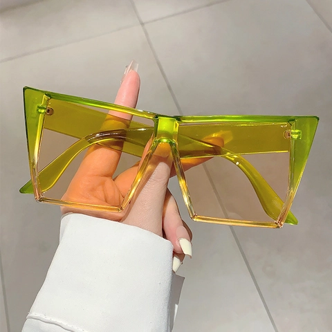 Square Large Frame Sunglasses PC Frame UV400 Protection Gradient Lenses Fashion Oversized Outdoor Beach For Women