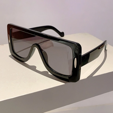 Oversized Square Sunglasses PC Frame Integrated Shield UV400 Protection Retro Future Tech Style For Outdoor Men Women