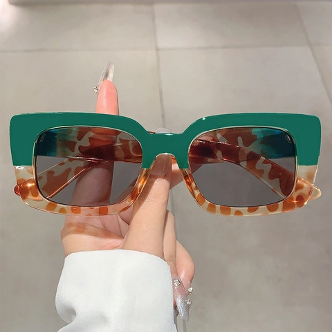Occhiali Da Sole Rettangolari Retrò Protezione UV400 Montatura Spessa In PC Occhiali Quadrati Moda Vintage Viaggio