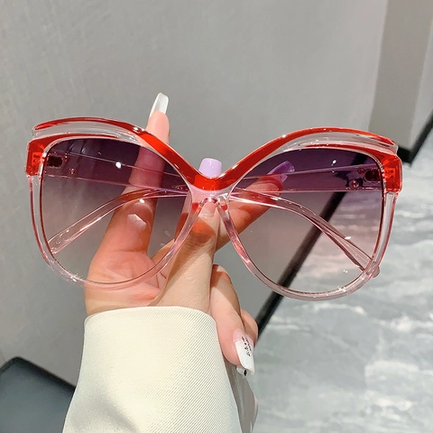 Gafas De Sol Con Montura De Mariposa Para Mujer Material De PC Protección UV Extragrande Moda Tendencia Estilo Hipster