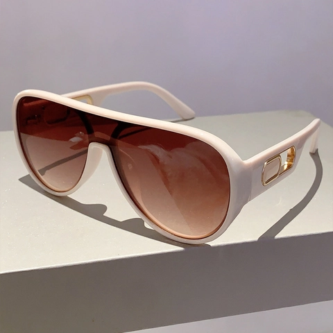 Vintage Aviator Zonnebril Voor Dames Groot Frame UV400 Bescherming PC Lens Mode Minimalistische Outdoor Eyewear Voor Rijden Reizen