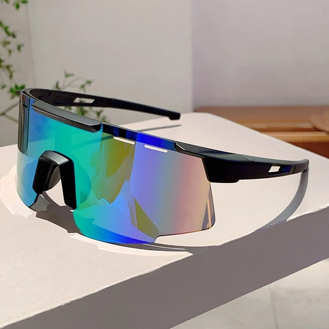 Gafas De Sol Deportivas Protección UV400 Marco PC Resistente Al Viento Ciclismo Lente Irisada Escudo Universal