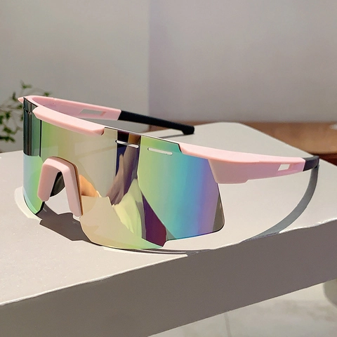 Gafas De Sol Deportivas Protección UV400 Marco PC Resistente Al Viento Ciclismo Lente Irisada Escudo Universal