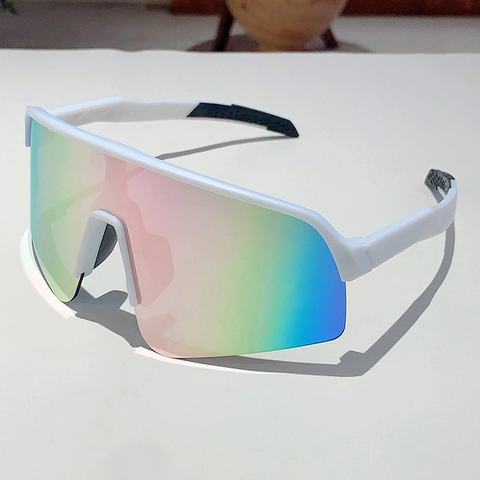 Gafas De Sol Deportivas UV400 Espejo Colorido Montura PC Ciclismo Al Aire Libre Correr Conducir A Prueba De Viento Unisex