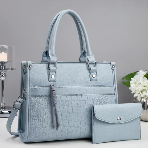 Dames Handtas En Portemonnee PU Leer Krokodil Textuur Lychee Patroon Schoudertas Crossbodytas Elegant Casual Moeder Cadeau