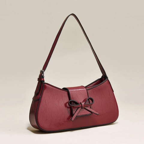 Bolso De Axila Con Estampado De Leopardo Para Mujer Vintage De Cuero PU Con Lazo Bolso De Hombro Elegante Y Versátil Hobo