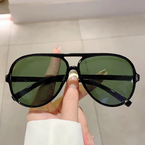 Gafas De Sol Aviador Vintage Para Hombres Protección UV400 Marco PC Doble Puente Retro Conducción Aire Libre
