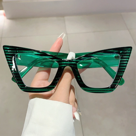 Fashion Cat Eye Glasses PC Frame Anti-Blue Light Vintage Large Frame Eyewear For Women Daily Protection
