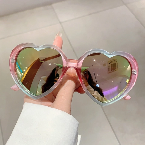 Modische Trendige Herzförmige Sonnenbrille Für Damen Herren PC Rahmen Herzlinse UV400 Brillen Für Party Versammlung Urlaub