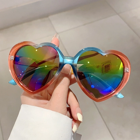 Modische Trendige Herzförmige Sonnenbrille Für Damen Herren PC Rahmen Herzlinse UV400 Brillen Für Party Versammlung Urlaub