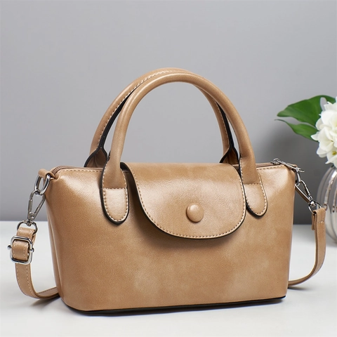 Sac Bandoulière Vintage en Cuir PU Style Dumpling pour Femmes Niche Française Grande Capacité Sac à Main Satchel