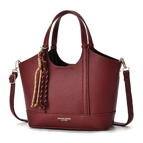 Sac À Main Femme En Cuir PU Sac Cabas Grain Litchi Sac À Épaule Avec Bandoulière Amovible Style Rétro Commuteur