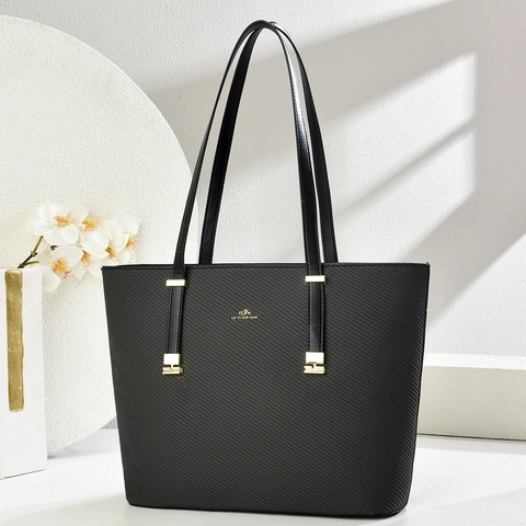 Damen Große Kapazität Tragetasche Kreuzmuster PU Leder Schultertasche Für Büro Pendeln Casual Handtasche