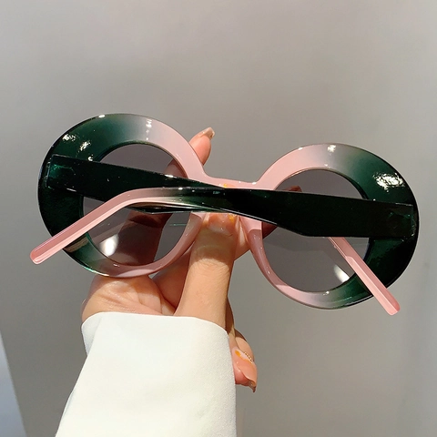 Occhiali Da Sole Rotondi Oversize Retrò Protezione UV400 Montatura Spessa In PC Lenti Colorate Moda Per Viaggi