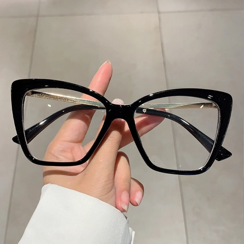 Occhiali Anti Luce Blu Occhio Di Gatto Montatura PC Aste In Metallo Vintage Retrò Moda Per Donna Uomo