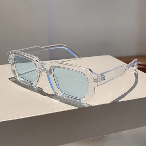 Square Sunglasses Retro Chunky PC Frame AC Lens UV400 Protection Vintage Fashion Eyewear Men Women Ins Style