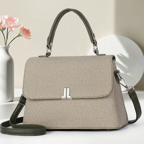 Borsa A Mano Da Donna Minimalista Urbana Pelle PU Trama Intrecciata Borsa A Tracolla Con Fibbia Magnetica Moda Quotidiana