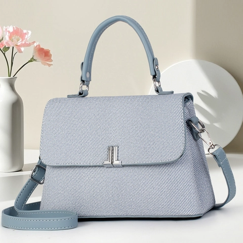 Borsa A Mano Da Donna Minimalista Urbana Pelle PU Trama Intrecciata Borsa A Tracolla Con Fibbia Magnetica Moda Quotidiana
