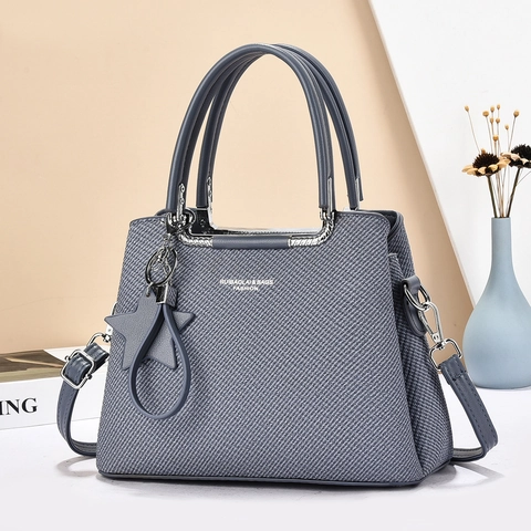 Borsa A Mano Da Donna In Pelle PU Trama Intrecciata Con Tracolla Rimovibile Pendente A Stella Borsa Versatile Per Uso Quotidiano