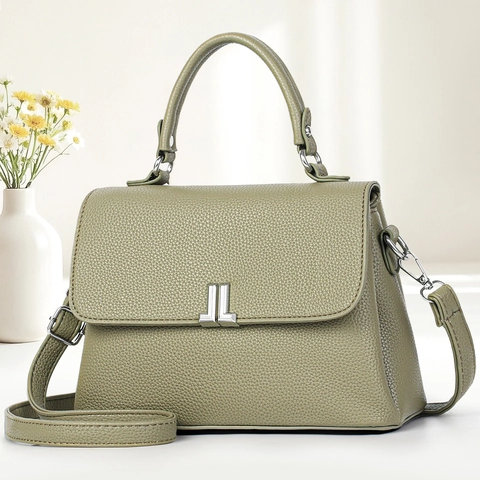Borsa A Mano Da Donna In Pelle PU Con Trama Litchi Elegante Borsa A Tracolla Con Fibbia In Metallo Per Il Pendolarismo