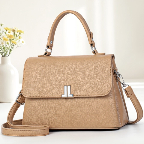 Borsa A Mano Da Donna In Pelle PU Con Trama Litchi Elegante Borsa A Tracolla Con Fibbia In Metallo Per Il Pendolarismo