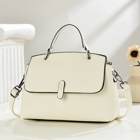 Elegante Handtasche Aus PU-Leder Mit Litchi-Textur Schulter- Und Umhängetasche Verstellbarer Riemen Für Damen