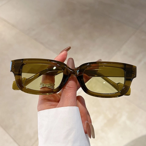 Square Rectangular Sunglasses PC Frame AC Lens UV400 Protection Retro Trendy Fashion Eyewear For Women Men