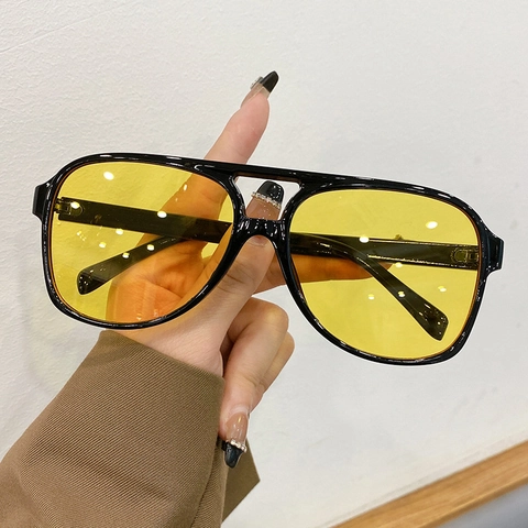 Retro Pilotenbrille PC Rahmen Harzlinse UV400 Schutz Trendige Ozean Transparente Getönte Gläser Autofahren Reisen Unisex