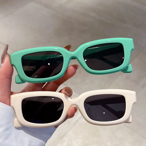 Square Rectangular Sunglasses PC Frame AC Lens UV400 Protection Retro Trendy Fashion Eyewear For Women Men