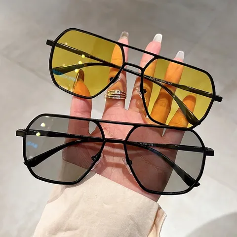 Gafas De Sol Polígono Retro Montura De Metal Fotocromáticas Polarizadas UV400 Conducción Moda Para Hombres Mujeres