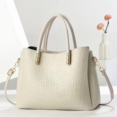 Borsa Tote In Pelle PU Intrecciata Donna Grande Capacità Borsa A Tracolla Texture Intrecciata Borsa A Mano Retro Versatile