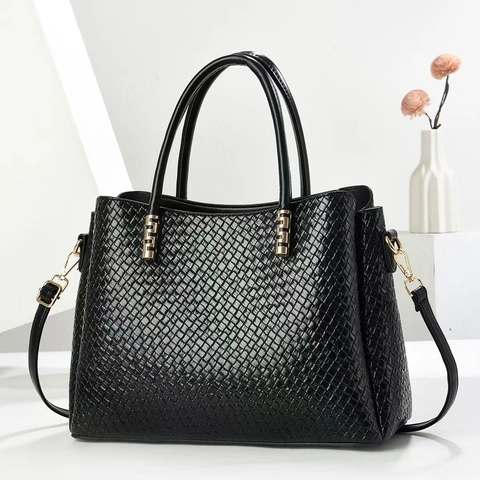 Borsa Tote In Pelle PU Intrecciata Donna Grande Capacità Borsa A Tracolla Texture Intrecciata Borsa A Mano Retro Versatile