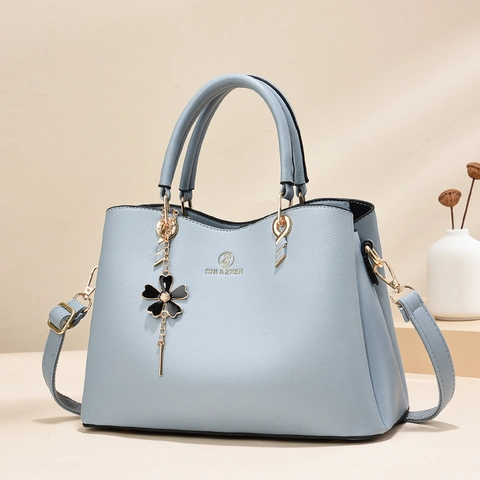 Borsa A Mano Da Donna In Pelle PU Grande Capacità Manico Superiore Borsa A Tracolla Con Pendente A Fiore Moda Versatile