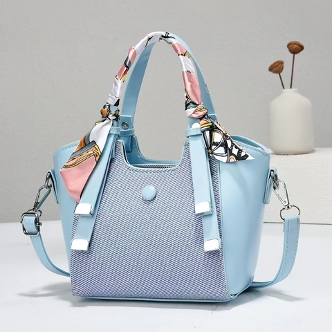 Sac À Main Vintage Pour Femmes En Cuir PU Twill Patchwork Poignée En Ruban De Satin Bandoulière Amovible Pour Le Quotidien