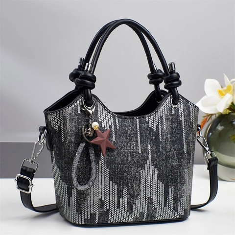 Women Large Capacity PU Leather Tote Bag Fashion Vertical Stripe Texture Shoulder Crossbody Bag For Daily Commuting Office
