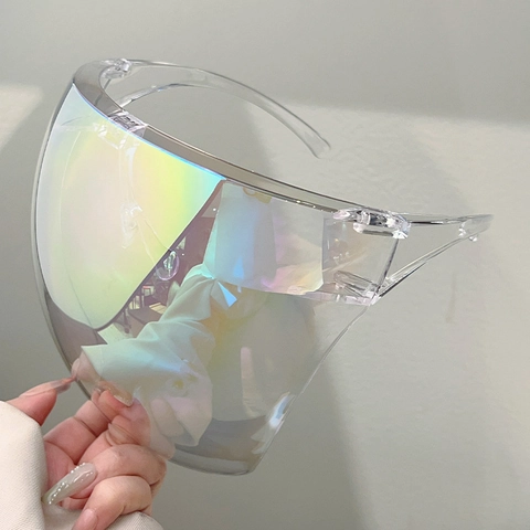 Gafas De Sol De Protección Facial Completa PC Espejo Colorido UV400 A Prueba De Viento Ciclismo Gafas Futurista Hombre Mujer