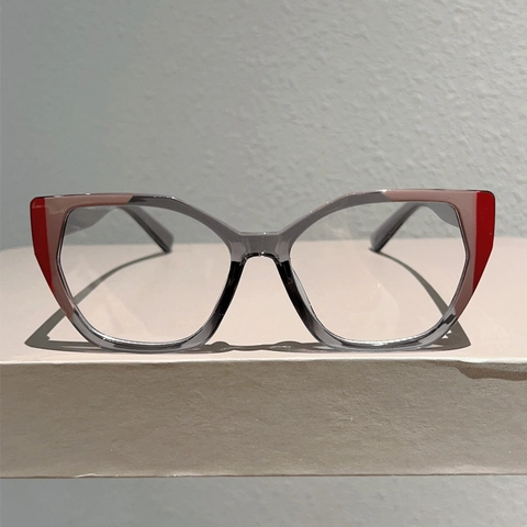 Occhiali Occhi Di Gatto Da Donna Anti Luce Blu Montatura PC Colori A Contrasto Moda Ottica Stile Ins