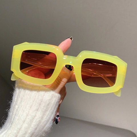Irregular Rectangle Sunglasses UV400 Protection PC Frame AC Lens Retro Fashion Candy Color Eyewear For Women Men