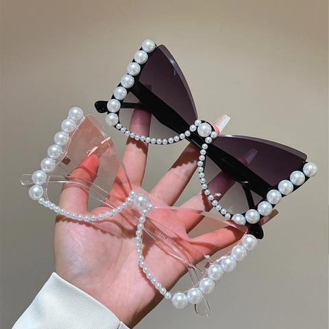 Dames Mode Parel Ingelegd Vlinder Kattenoog Zonnebril UV400 Bescherming PC Montuur Retro Party Gradiënt Glazen