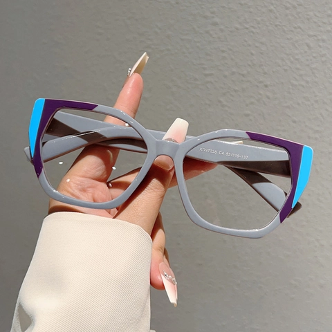 Occhiali Occhi Di Gatto Da Donna Anti Luce Blu Montatura PC Colori A Contrasto Moda Ottica Stile Ins