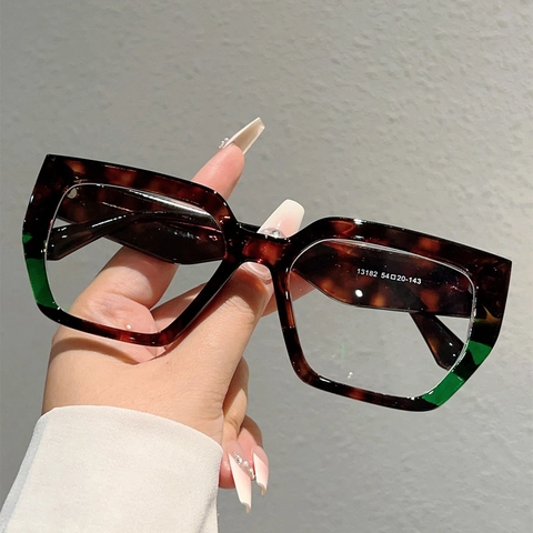 Occhiali Da Vista Montatura Grande Quadrata PC Anti Luce Blu Affaticamento Oculare Moda Retrò Per Donna E Uomo